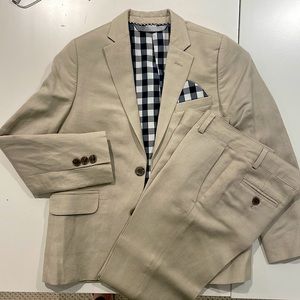 Boys Khaki Linen Suit-6/7